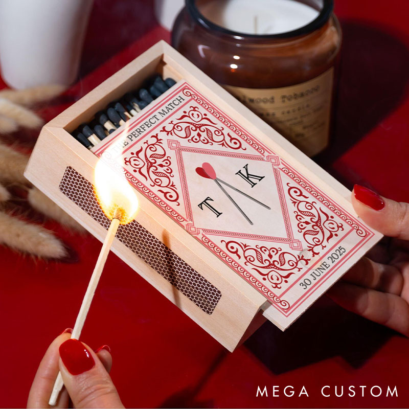 Personalized Couples Matchbox Couple Date Night Matchbox Engagement Wedding Gift Matchbox for Couple Anniversary Gifts 