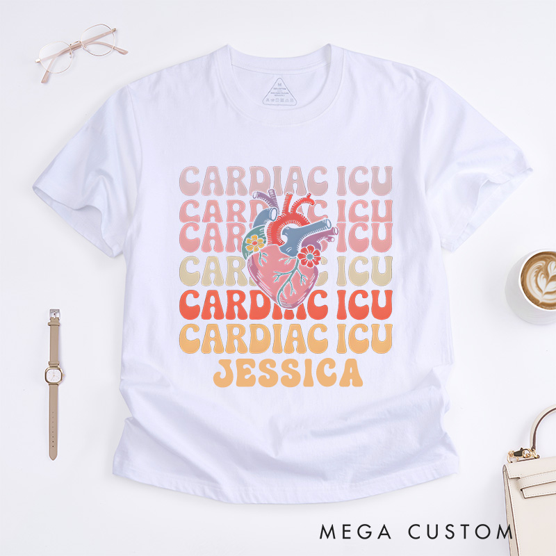 Personalized Nurse T-Shirts Cardiac ICU Fashion Design T-Shirts
