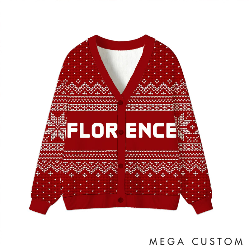 Personalized Custom Knitting Cardigan Sweater Christmas Knitting Lovers Gift for Her