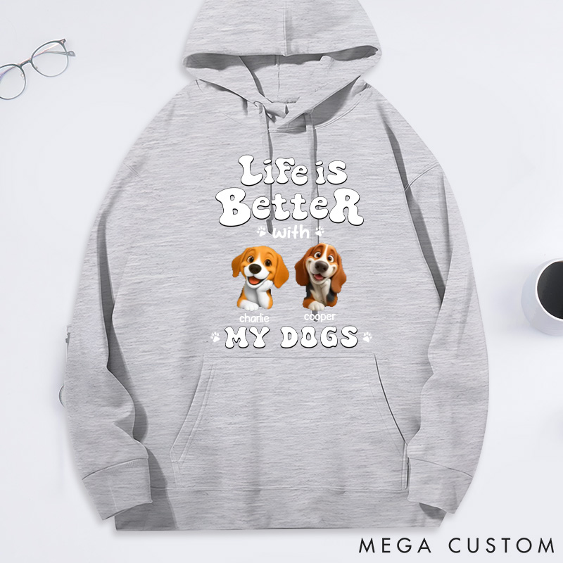 Personalized Dog Lover Living the Best Life Classic Hoodies