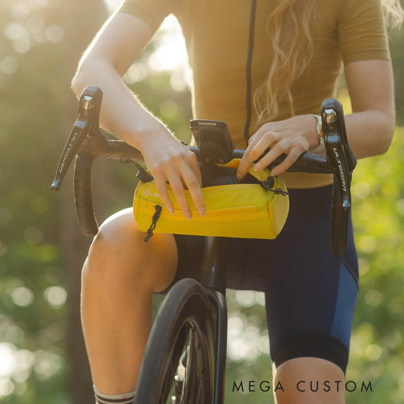 Personalized Bike Handlebar Bag Multiple Colors available in 2 Sizes Mini or Medium Bike Bag Bike Bar Bag Burrito Bag Cycling Bag Rear Rack Bag