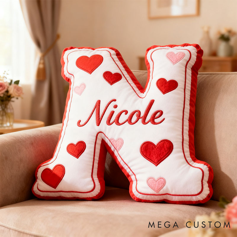 Personalized Couple Letter Pillows Couple Initials Name Holiday Pillow Christmas Gift Valentine's Pillow for Couple
