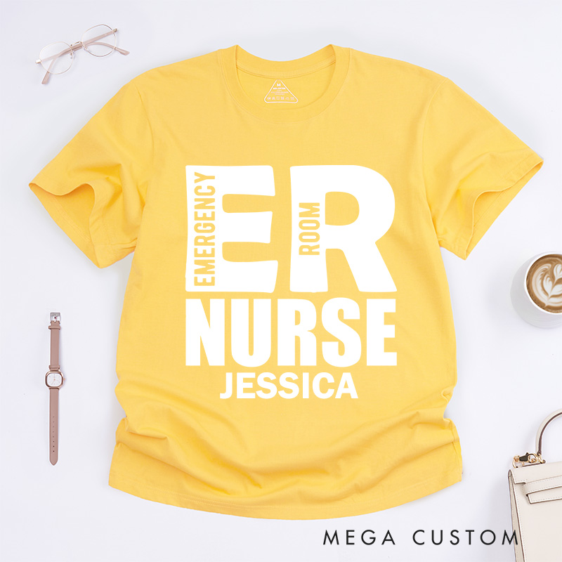 Personalized Nurse T-Shirts Emergency Room Nurse Fashion Design T-Shirts