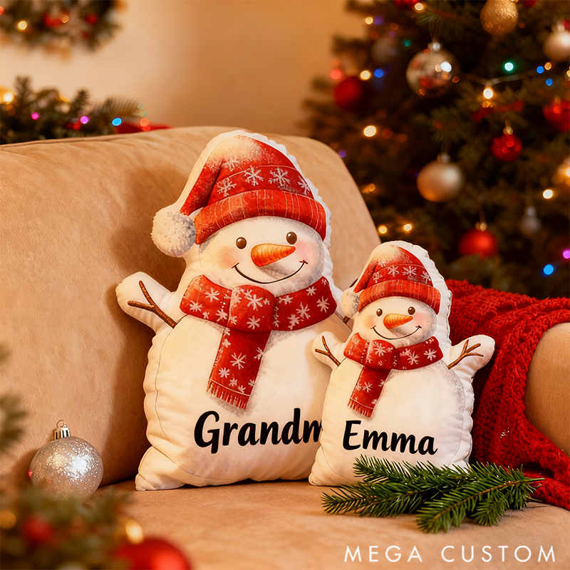 Personalized Snowman Hug Pillow for Family