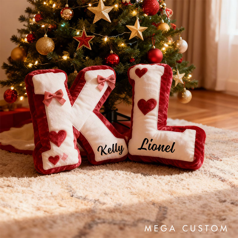 Personalized Couple Initial Pillows Valentines Gift for Couples Initial Pillow with Name for Couple Xmas Decor Couple Pillow