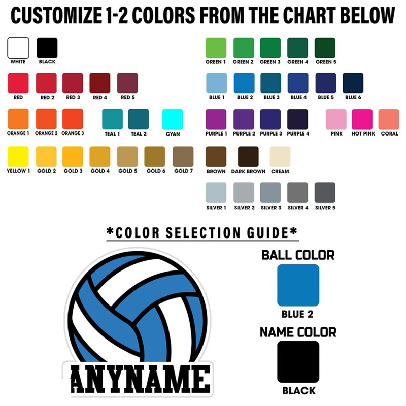 Personalized Volleyball Sticker Name Custom Your Name for Bold Ball Design