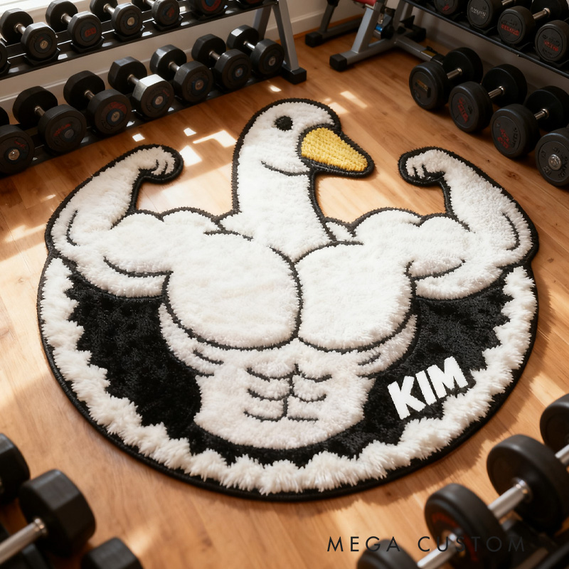 Personalized Silly Goose Lifting Doormat and Workout Transform Gym Space with Custom Name Powerlifting Gift Funny Fitness for Fitness Gym Owner Lovers