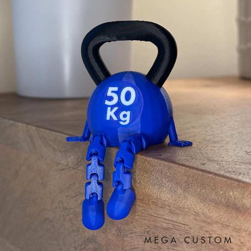 Personalized Gym Desk Decor Creative 3D Printed Decorations Kettle Bell Buddy Fun Gym Gift for Weightlifting and Fitness Lovers