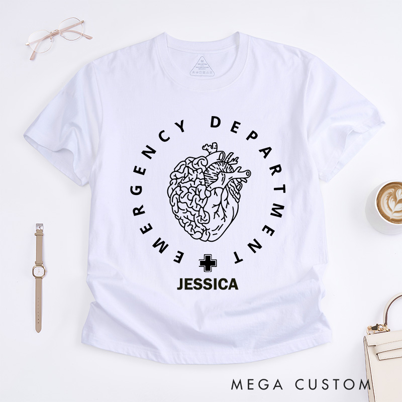 Personalized Nurse T-Shirts Heart of the Emergency Department Fashion Design T-Shirts