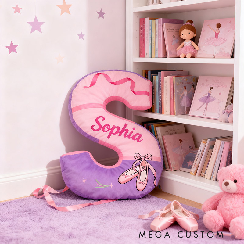 Personalized Ballet Dance Pillow With Your Own Name Soft Stuffed Toy for Kids Unique Decorative Cushion for Girls' Room