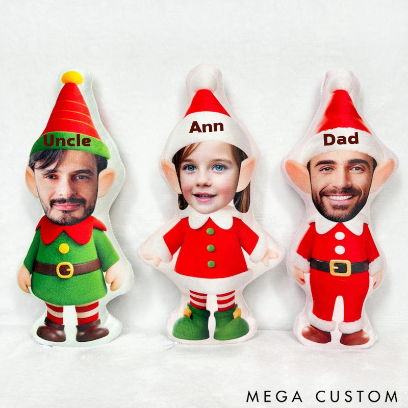 Personalized Cute Christmas Pillow Gift with Cartoon Styles for Family Members