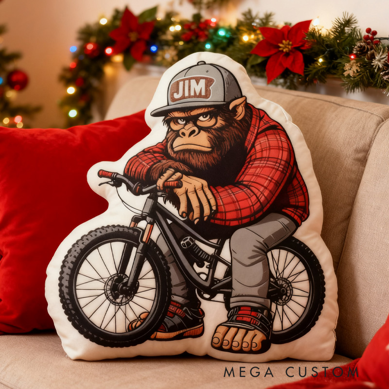 Personalized Bigfoot Mountain Bike Pillow Fun and Festive Gift for Kids Graphic 3D Print Pillow for Riding Enthusiasts Cycling Rider Racing Soft and Funny Home Decor