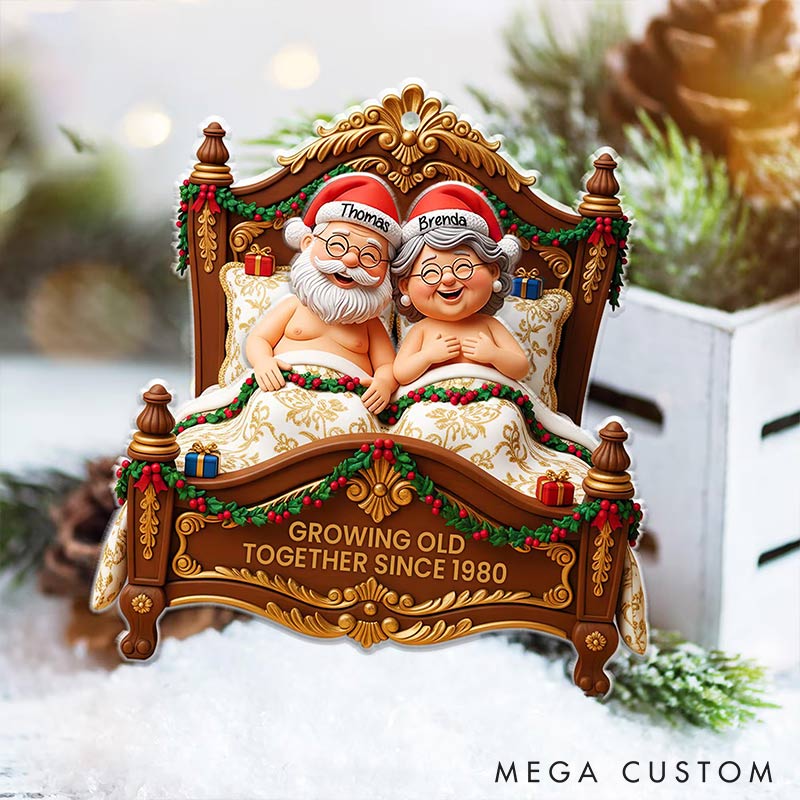 Personalized Growing Old Together Since Couple Chrismas Tree Decoration with Names for Girlfriend Boyfriend Chrismas Gift for Husband Wife