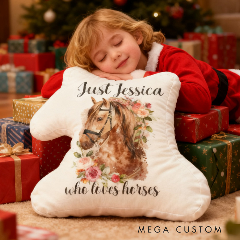 Personalized Equestrian Just A Girl Graphic 3D Print Pillow for Riding Enthusiasts Horse Lovers Rider Racing Soft and Funny Home Decor