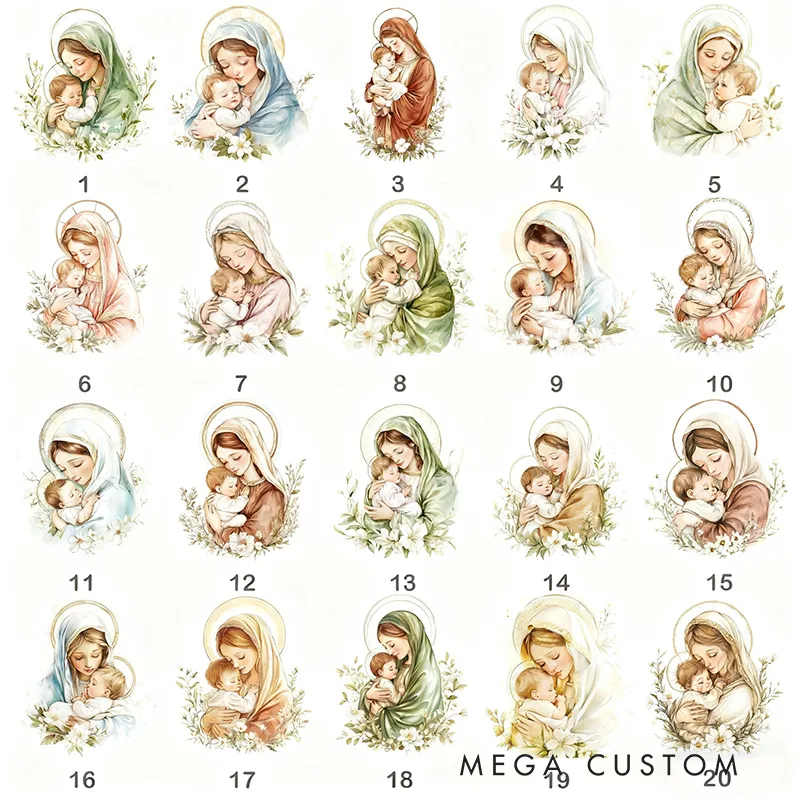 Personalized Virgin Mary Throw Pillow with Birthflower and Name Home Decor Religious Pillow Catholic Gift Faith Gift Mass Pillow