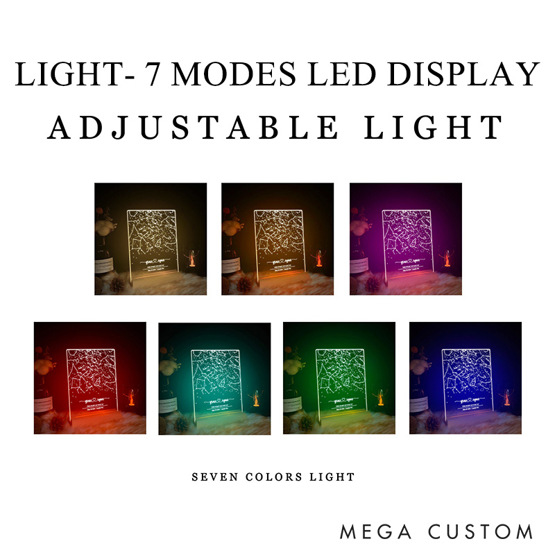 Personalized Couple Star Map by Date and Location Night Light Custom The Night Our Story Began Night Lamp for Her Constellation Map Anniversary Gift