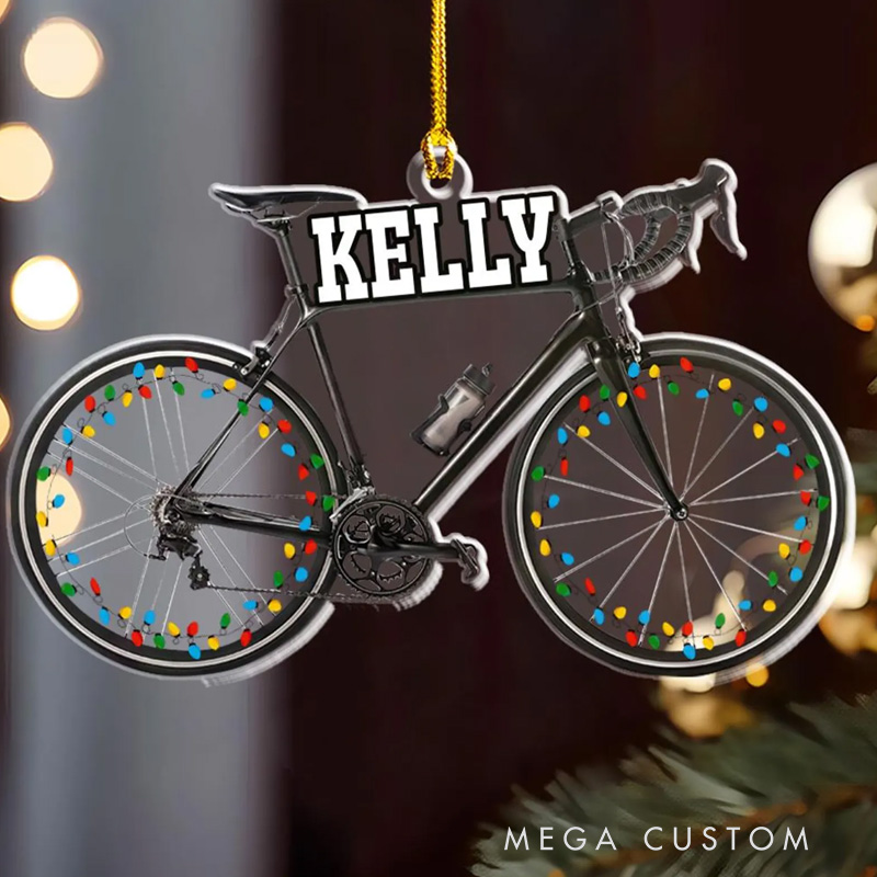 Personalized Cycling Ornament Cycling Lover Gift Bicycle lovers Gift Biker Xmas Ornament for Biker Cyclcing Lovers