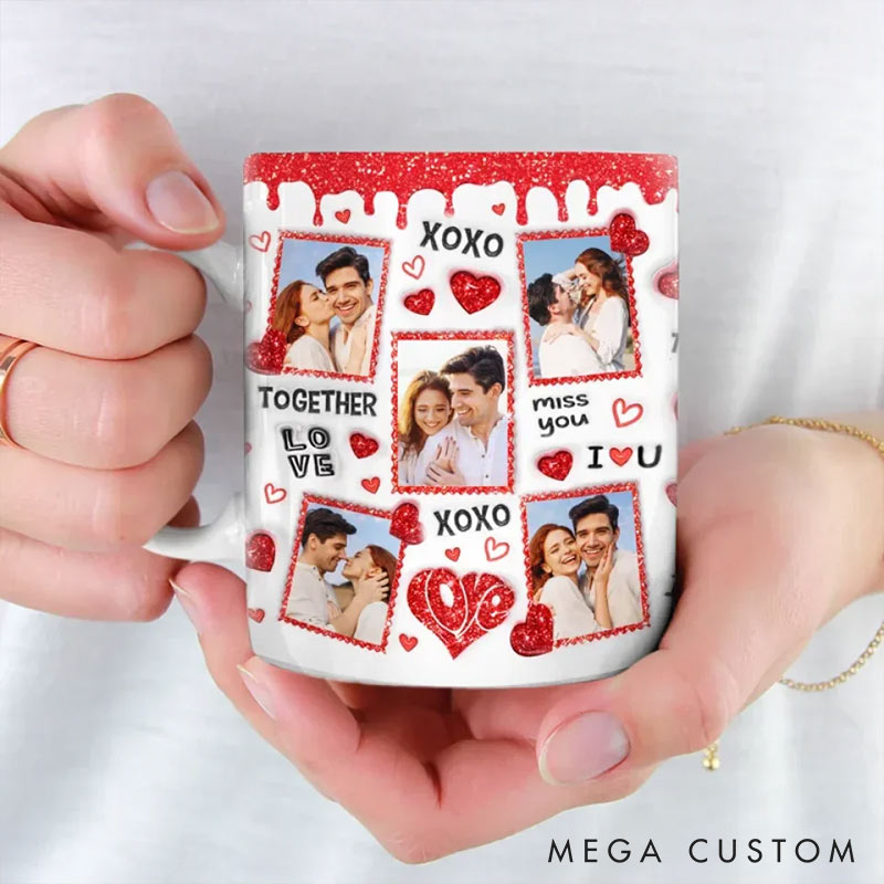 Personalized Couple Custom Photo Mug 3D inflated Effect Printed Mug Anniversary Gift For Husband Couple Girlfriend Boyfriend Coffee Mug for Her Him
