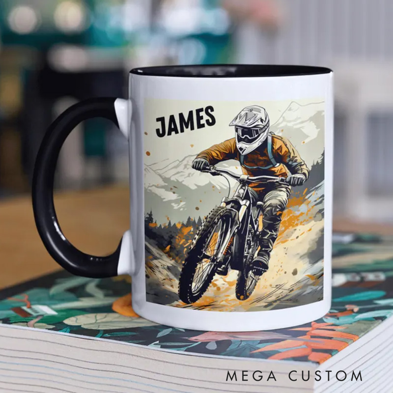 Personalized MTB Cycling Coffee Mug Mountain Bike Gift Cyclist Gift Biker Racer Gift Cycling Gift Bike Gift Bicyclist Mug