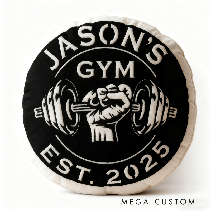 Personalized Dumbbell Gym Name Pillow Graphic 3D Print Gift Ideas Exercise Themed Christmas Weightlifting Workout Pillow Comfortable Christmas Decor for Gym Lovers