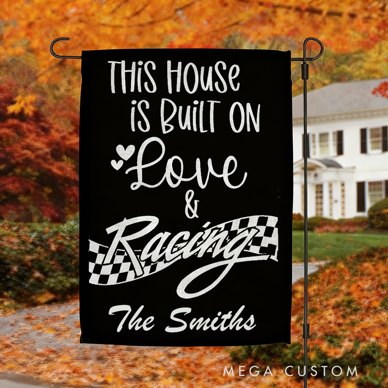 Personalized Racing Garden Flag Custom Name Flag Grave Unique Decoration Flag for Racer and Racing Lovers