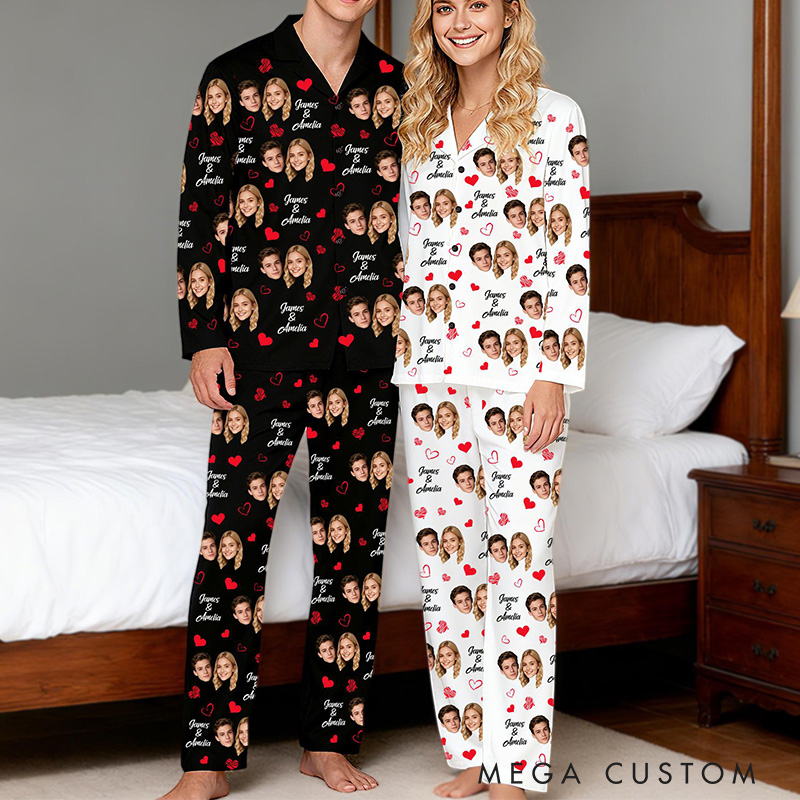 Personalized Photo Pajamas Costom Photo Pajamas for Boyfriend Girlfriend Christmas Gift for Wife Husband Gift For her
