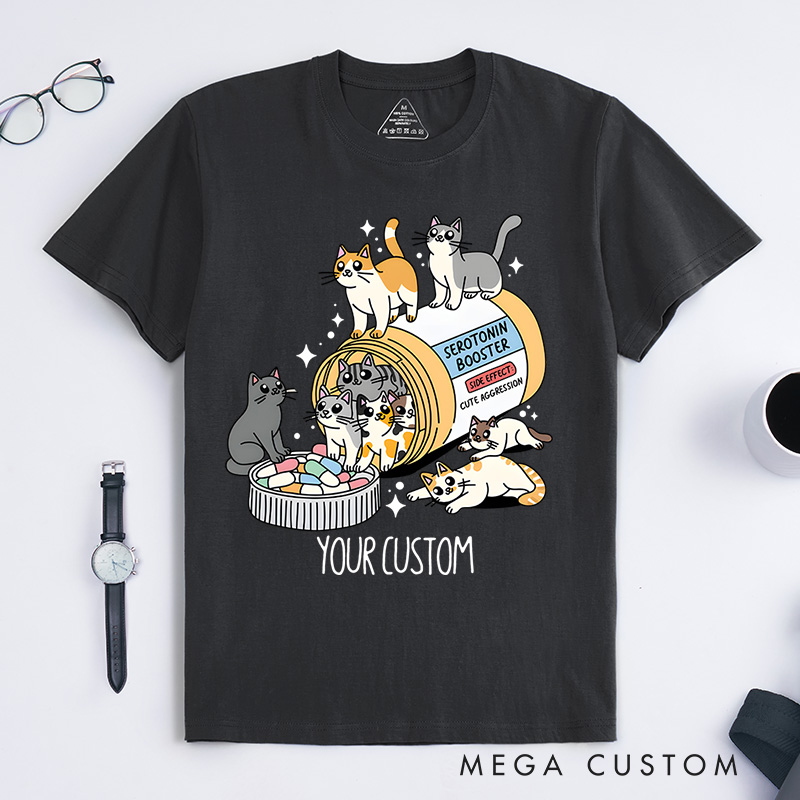 Personalized Antidepressant Cat Mental Health Matter T-Shirt Cat Lover Gift