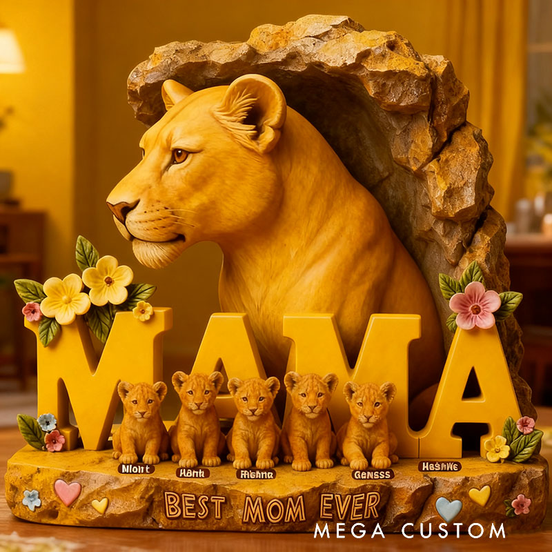 Personalized Lion Mother Family Custom Acrylic Plaque for Birthday Mother's Day Christmas gift for Family Members