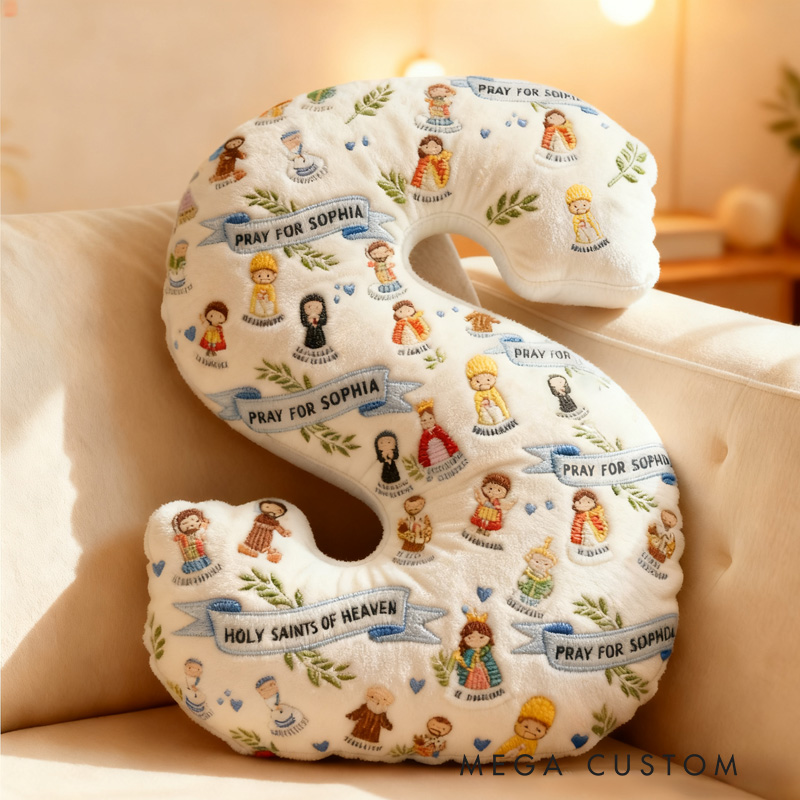 Personalized Saint Pillow with Custom Name Home Decor Graphic 3D Print Pillow Religious Faith Gift for Christians Christmas Gift