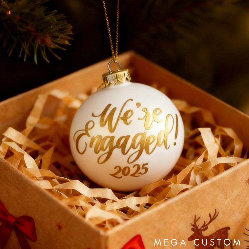 Personalized Our First Christmas as Mr and Mrs Engaged Christmas Ball Ornament Newlyweds Couple Married Xmas Ornament Christmas Gift for Him Her