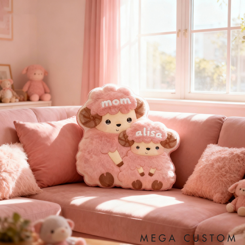 Personalized Graphic 3D Cute Sheep Pillow Special Gift for Family Members
