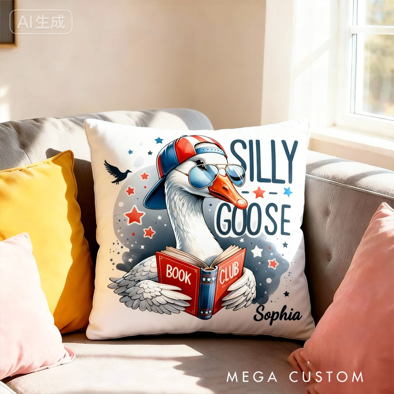Personalized Book Stack Throw Pillow Fantasy Bookish Pillow with Name for Kids Boy Girl Gift for Reading Lover Pillow