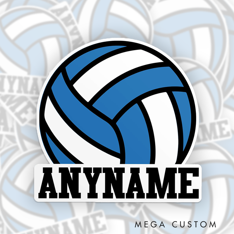 Personalized Volleyball Sticker Name Custom Your Name for Bold Ball Design
