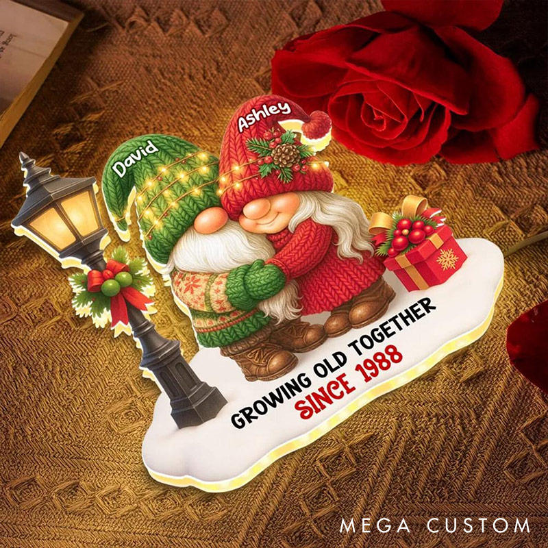 Personalized Couple Growing Old Together Since Light Box Custom Name Night Light Decor Keepsake Gift for Couple for Husband Wife Him Her 