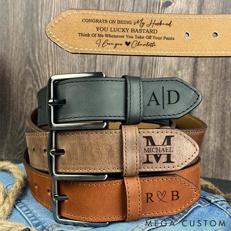 Personalized Leather Belt for Husband Christmas Valentines Day Gift for Husband Unique Boyfriend Gift Anniversary Gift