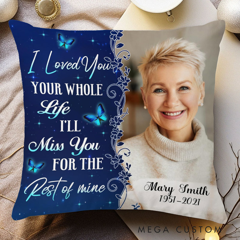 Personalized Memorial Photo Pillow Double-Sided Printed Gifts for Loss of Loved One in Heaven Remembrance Gifts