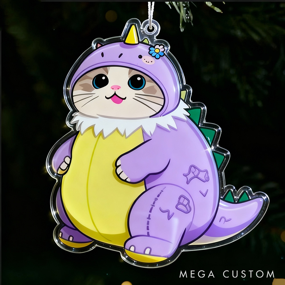 Personalized Pet Lover Adorable Dino Pet Ornament
