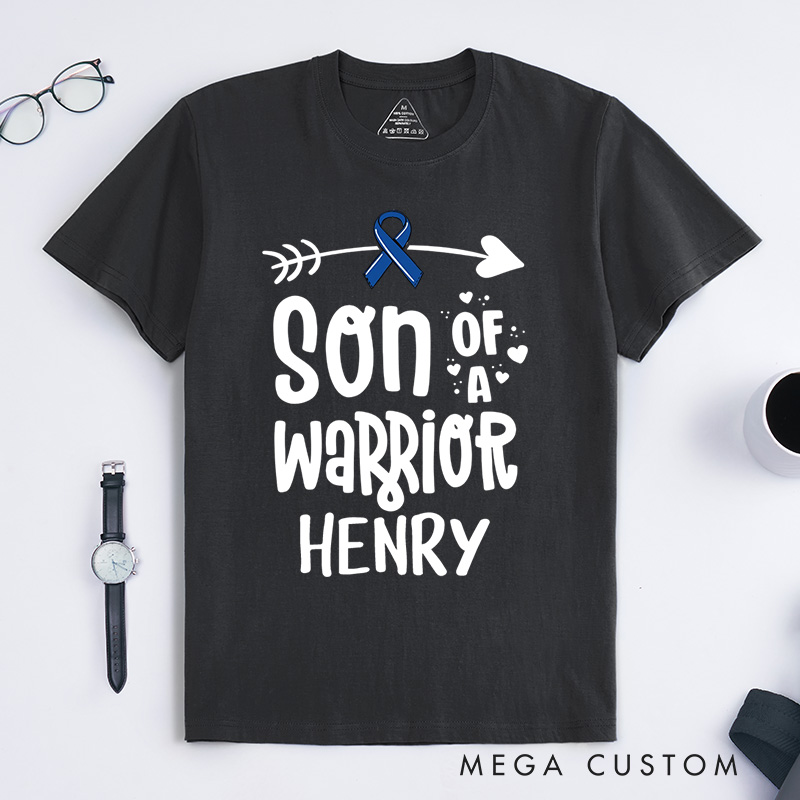 Personalized Son Of A Warrior T-Shirt Cancer Survivor Gift Support Gift