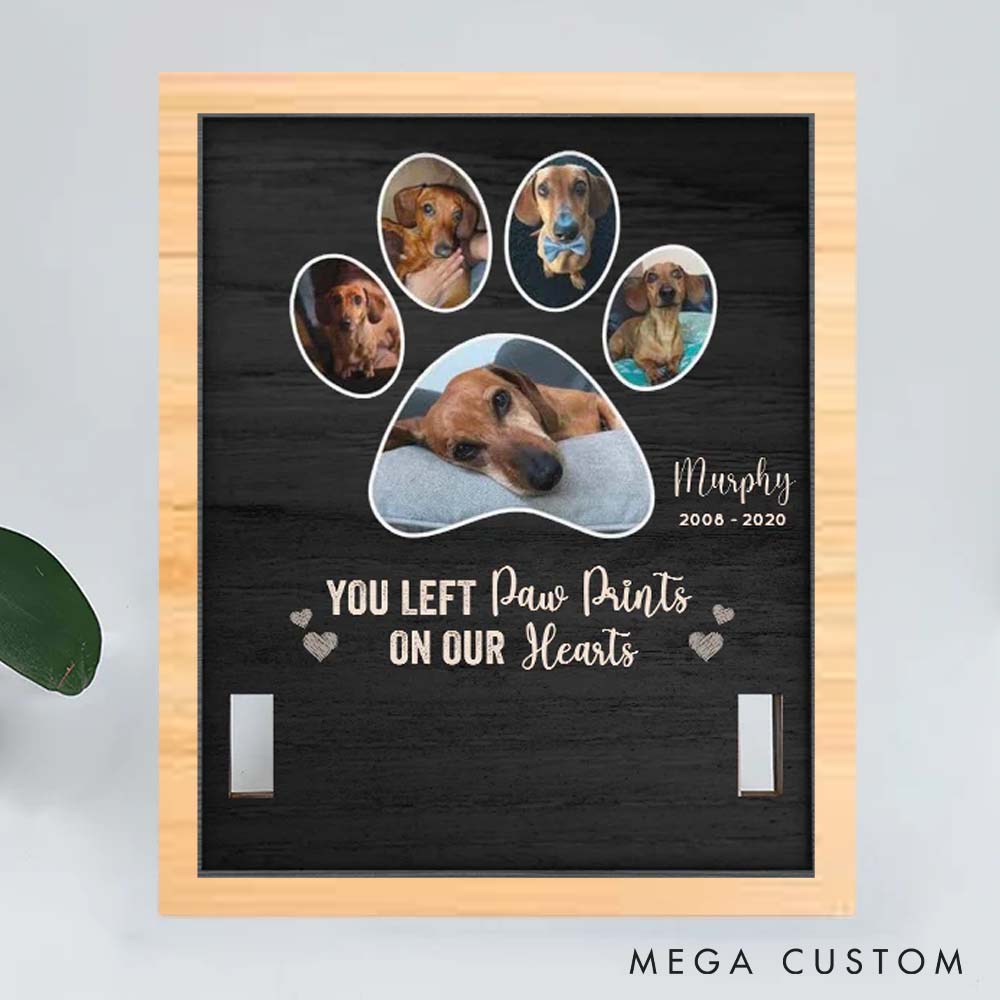 Personalized Pet Lover You Left Paw Prints on Our Hearts Pet Collar Holder