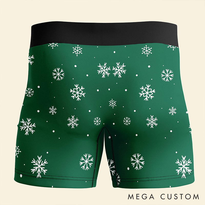 Personalized Girlfriend Wife Face Boxer Briefs Men Christmas Underwear with Face Photo Not Only The Mistletoe Was Hung Xmas Gift for Boyfriend Husband