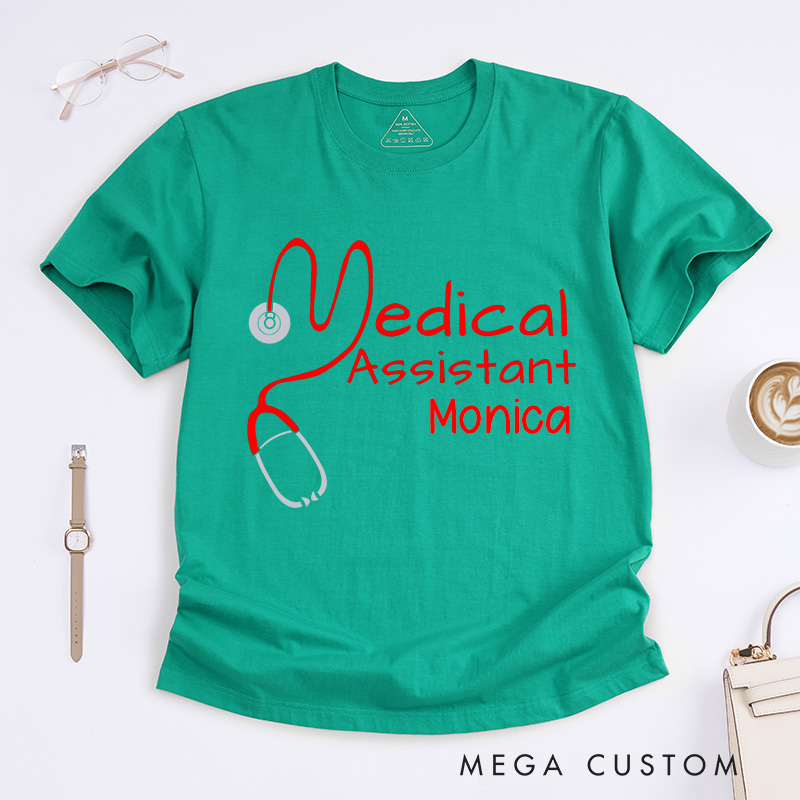 Personalized Nurse T-Shirts Stylish Medical Assistant Design T-Shirts