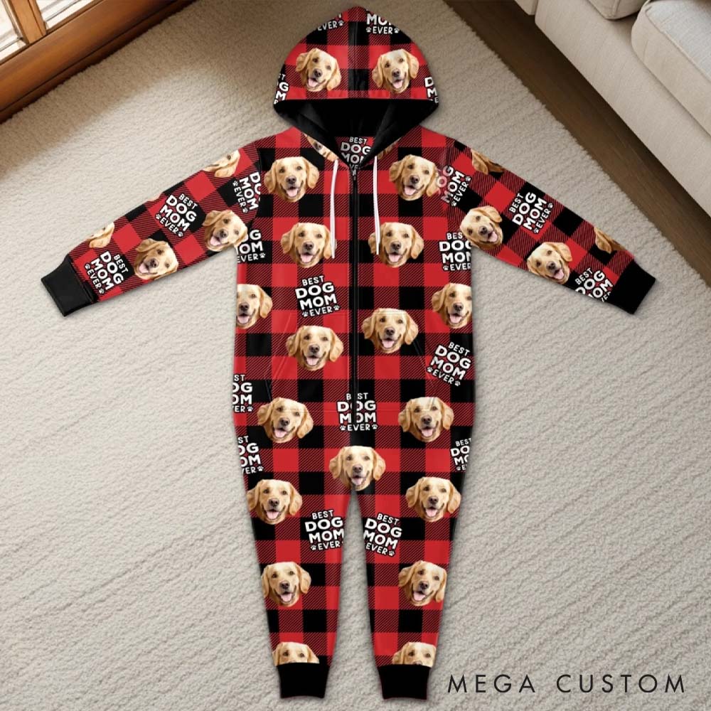 Personalized Pet Lover Photo Christmas Birthday with Paws Adult Onesie