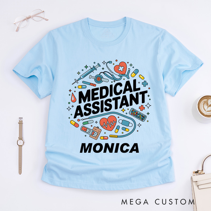 Personalized Nurse T-Shirts Dynamic Medical Assistant Design T-Shirts