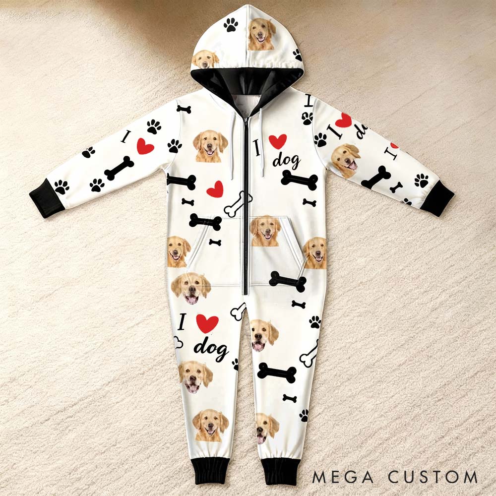 Personalized Pet Lover I Love My Dog Adult Onesie
