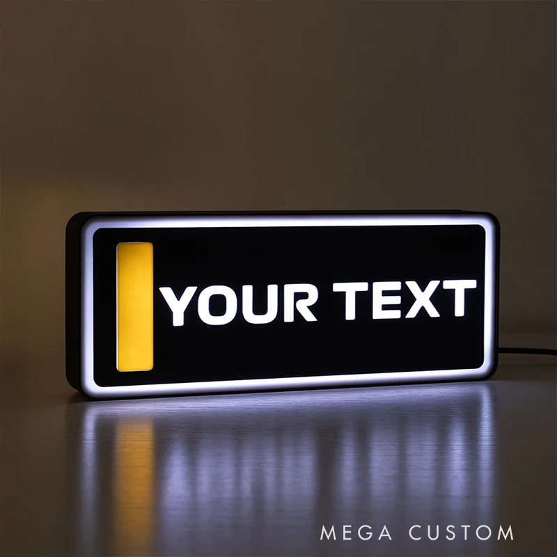 Custom Racing LED Lightbox Personalized Driver Abbreviation and Color Light for Racing Car Lovers and Racers Gift