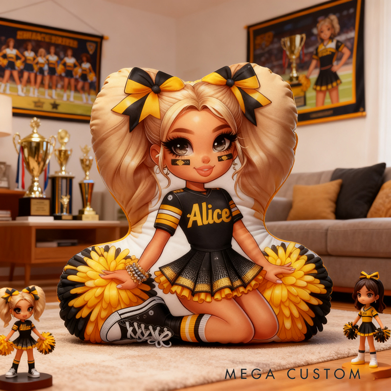Personalized Cheerleader Pillow with Your Name Adorable Custom Gift for Cheer Fans Perfect for Decoration or Cuddling
