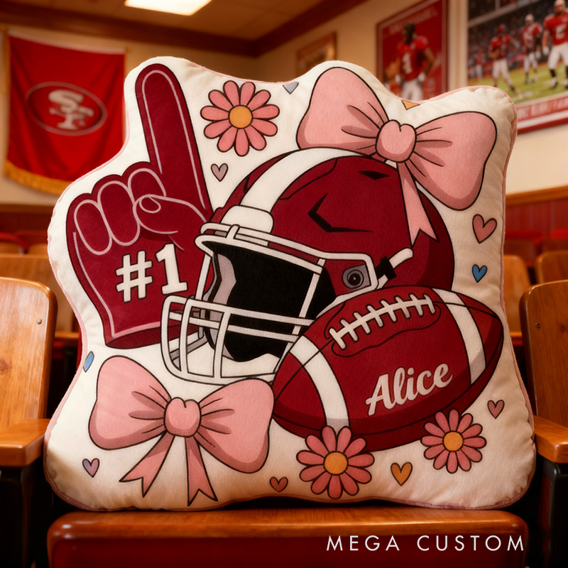 Personalized Football Pillow with Custom Name and Charming Design
