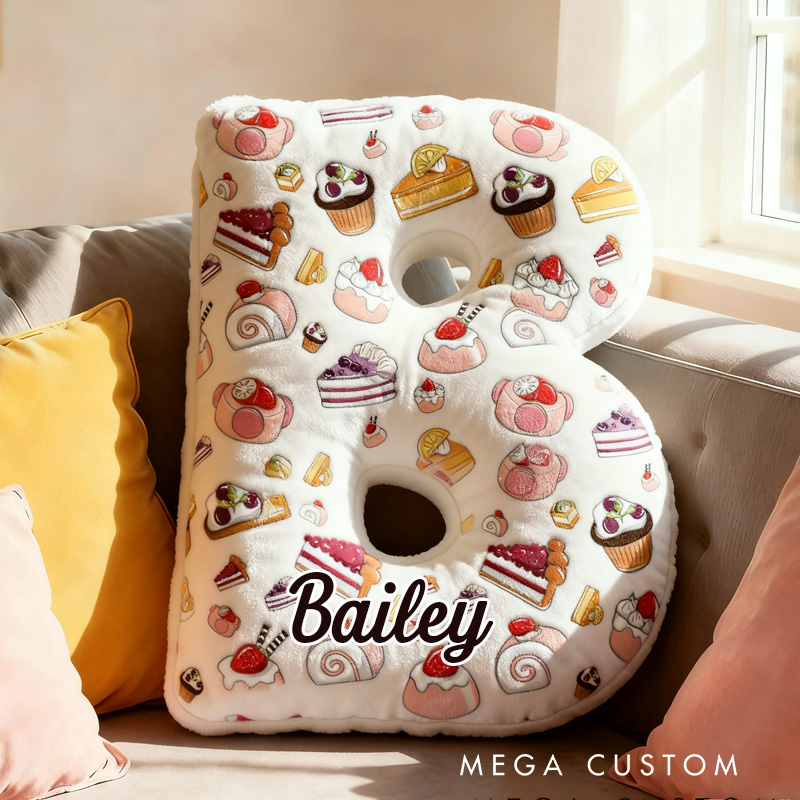 Personalized Cute Cake Throw Pillow Graphic 3D Print Dessert Pillow with Name for Kids Boys Girls Baker Gift 