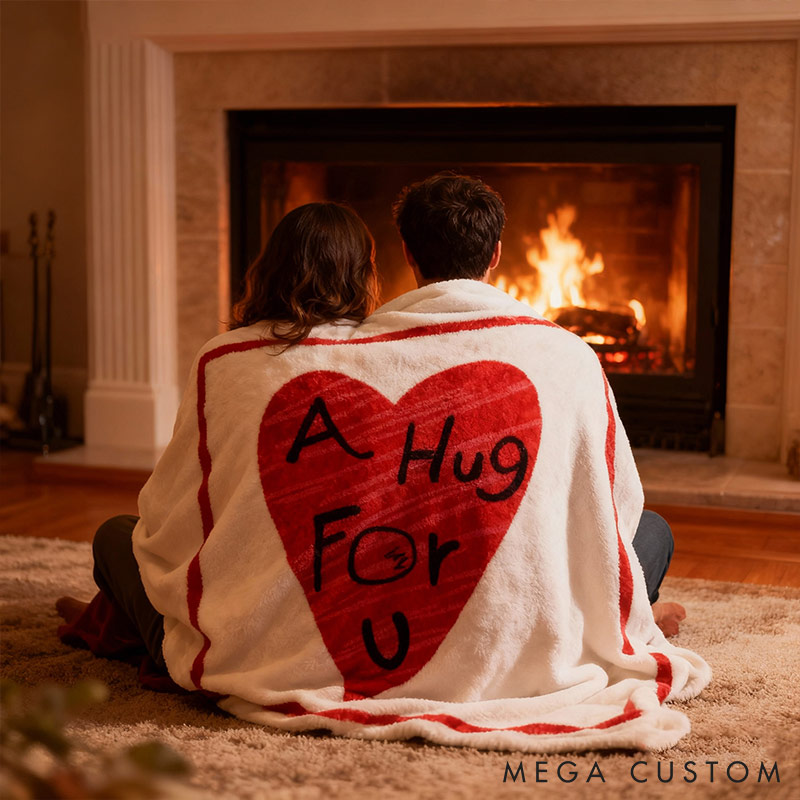 Personalized A Hug For You Couple Blanket Custom Names Cozy Gifts for Couple for Wife Husband Anniversary Gifts for Girlfriend boyfriend