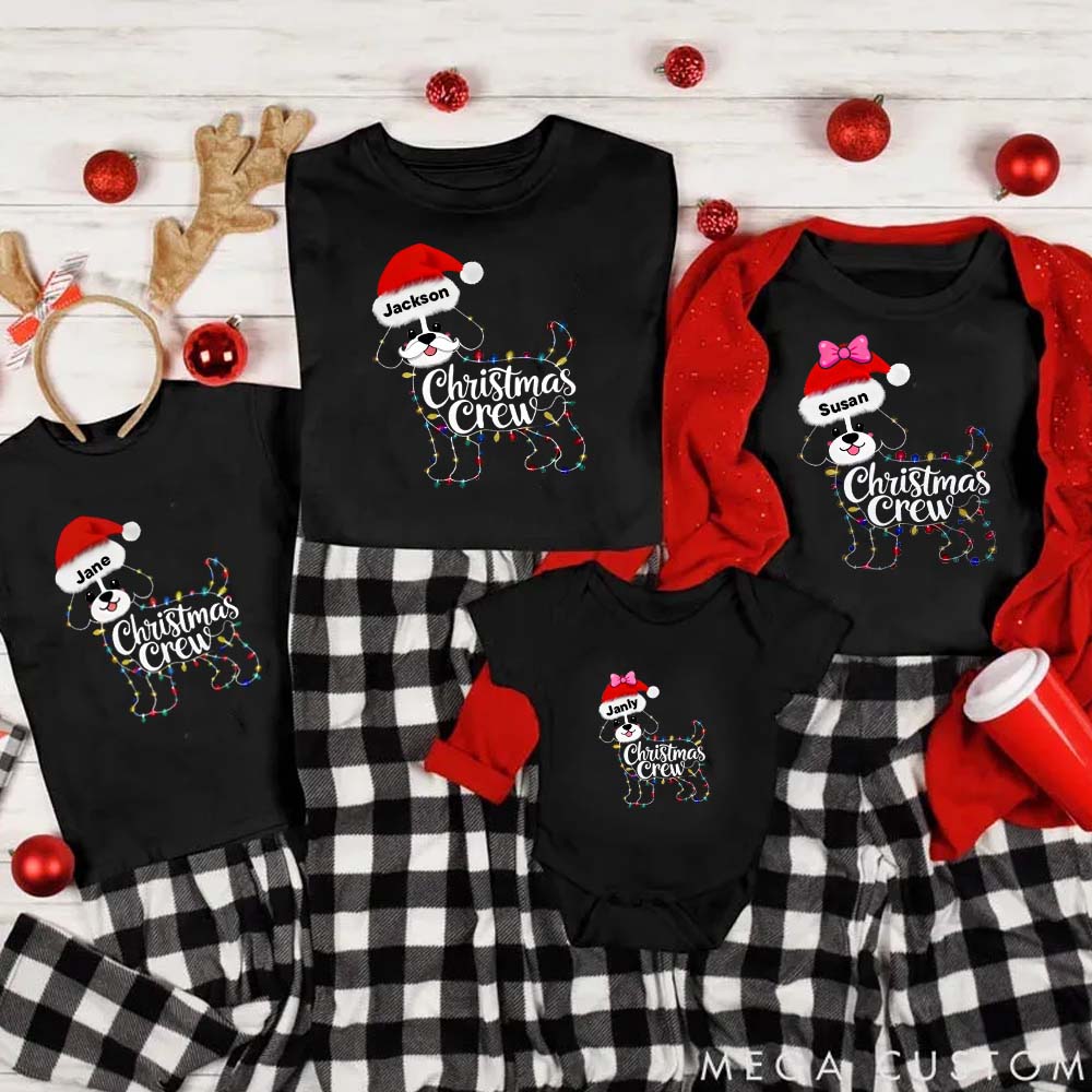 Personalized Christmas Family Shirt Dog Lover Family Christmas Shirt Custom Family Name Tee Funny Dog Lover Christmas Tee Gift For Christmas Xmas Gift